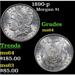 1890-p Morgan Dollar $1 Grades Choice Unc