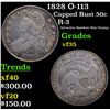 1828 O-113 Capped Bust Half Dollar 50c Grades vf++
