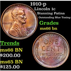 1910-p Lincoln Cent 1c Grades GEM+ Unc BN
