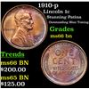 1910-p Lincoln Cent 1c Grades GEM+ Unc BN