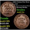 Image 1 : 1863 Union For Ever Civil War Token 1c Grades Select Unc BN