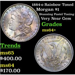 1884-o Rainbow Toned Morgan Dollar $1 Grades Choice+ Unc
