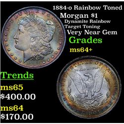 1884-o RAinbow Toned Morgan Dollar $1 Grades Choice+ Unc
