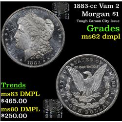 1883-cc Vam 2 Morgan Dollar $1 Grades Select Unc DMPL