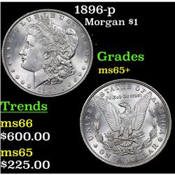 1896-p Morgan Dollar $1 Grades GEM+ Unc