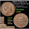 Image 1 : 1832 Cohen-3  Classic Head half cent 1/2c Grades Select Unc