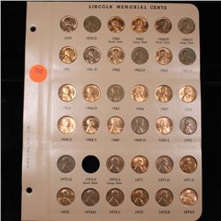 Near complete Lincoln Cent page 1959-1973 35 coins