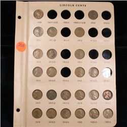 Partial Lincoln Cent Page 1909-1920,24 coins