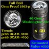 1963-p Washington Quarter 25c roll, 40 pieces