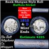 Image 1 : Buffalo Nickel Shotgun Roll in Old Bank Style  'Bell Telephone' Wrapper 1913 & d Mint Ends