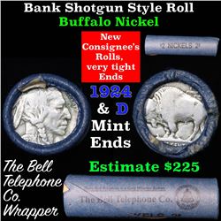 Buffalo Nickel Shotgun Roll in Old Bank Style 'Bell Telephone'  Wrapper 1924 & d Mint Ends