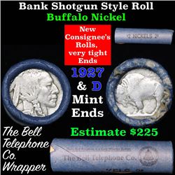 Buffalo Nickel Shotgun Roll in Old Bank Style 'Bell Telephone'  Wrapper 1927 & d Mint Ends