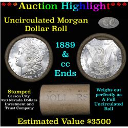 ***Auction Highlight*** 1889 & CC Uncirculated Morgan Dollar Shotgun Roll (fc)