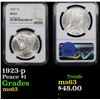 Image 1 : NGC 1923-p Peace Dollar $1 Graded ms63 By NGC