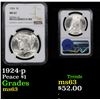 Image 1 : NGC 1924-p Peace Dollar $1 Graded ms63 By NGC