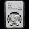 Image 2 : NGC 1924-p Peace Dollar $1 Graded ms63 By NGC