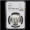 Image 2 : NGC 1925-p Peace Dollar $1 Graded ms63 By NGC