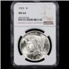Image 2 : NGC 1925-p Peace Dollar $1 Graded ms64 By NGC