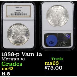 NGC 1888-p Vam 1a Morgan Dollar $1 Graded ms63 By NGC