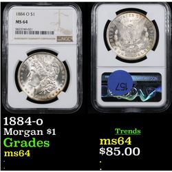 NGC 1884-o Morgan Dollar $1 Graded ms64 By NGC