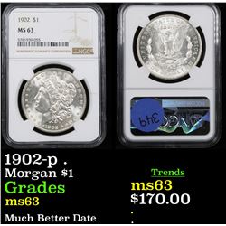 NGC 1902-p . Morgan Dollar $1 Graded ms63 By NGC