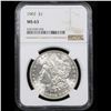 Image 2 : NGC 1902-p . Morgan Dollar $1 Graded ms63 By NGC