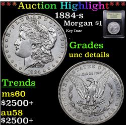 ***Auction Highlight*** 1884-s Morgan Dollar $1 Graded Unc Details By USCG (fc)