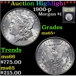 ***Auction Highlight*** 1900-p Morgan Dollar $1 Graded GEM+ Unc By USCG (fc)
