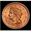Image 2 : ***Auction Highlight*** 1853 Braided Hair Large Cent 1c Graded Select Unc RD By USCG (fc)