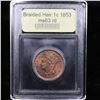 Image 4 : ***Auction Highlight*** 1853 Braided Hair Large Cent 1c Graded Select Unc RD By USCG (fc)