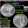 Image 1 : ***Auction Highlight*** 1925-d Mercury Dime 10c Graded Select Unc+ FSB By USCG (fc)