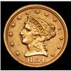 Image 2 : ***Auction Highlight*** 1854-p Gold Liberty Quarter Eagle $2 1/2 Graded Select Unc By USCG (fc)