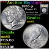 Image 1 : ***Auction Highlight*** 1935-p Peace Dollar $1 Graded GEM Unc By USCG (fc)