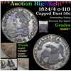 Image 1 : ***Auction Highlight*** 1824/4 o-110 Capped Bust Half Dollar 50c Graded Select Unc By USCG (fc)
