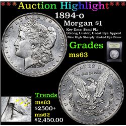 ***Auction Highlight*** 1894-o Morgan Dollar $1 Graded Select Unc By USCG (fc)