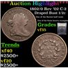 Image 1 : ***Auction Highlight*** 1802/0 Rev '02 C-2 Draped Bust Half Cent 1/2c Graded vf++ By USCG (fc)