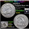 Image 1 : ***Auction Highlight*** 1824/2 Capped Bust Dime 10c Graded BU+ By USCG (fc)