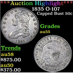 ***Auction Highlight*** 1835 O-107 Capped Bust Half Dollar 50c Grades Choice AU (fc)