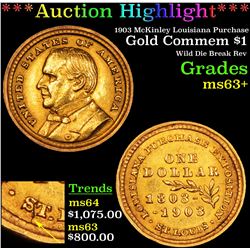 ***Auction Highlight*** 1903 McKinley Louisiana Purchase Gold Commem Dollar 1 Grades Select+ Unc (fc