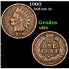 Image 1 : 1900 Indian Cent 1c Grades vf+