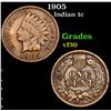 Image 1 : 1905 Indian Cent 1c Grades vf++