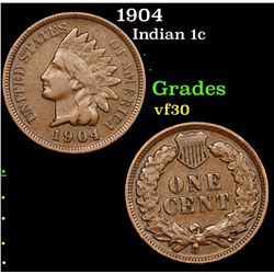 1904 Indian Cent 1c Grades vf++