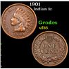 Image 1 : 1901 Indian Cent 1c Grades vf++
