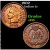 Image 1 : 1902 Indian Cent 1c Grades vf++