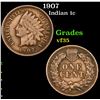 Image 1 : 1907 Indian Cent 1c Grades vf++