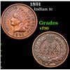 Image 1 : 1891 Indian Cent 1c Grades vf++