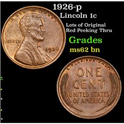 1926-p Lincoln Cent 1c Grades Select Unc BN