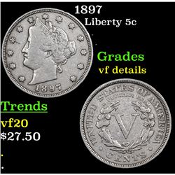 1897 Liberty Nickel 5c Grades vf details