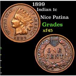 1899 Indian Cent 1c Grades xf+