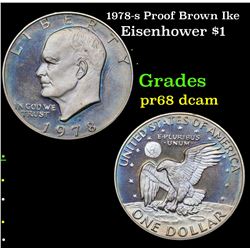 1978-s Proof Brown Ike Eisenhower Dollar $1 Grades GEM++ Proof Deep Cameo